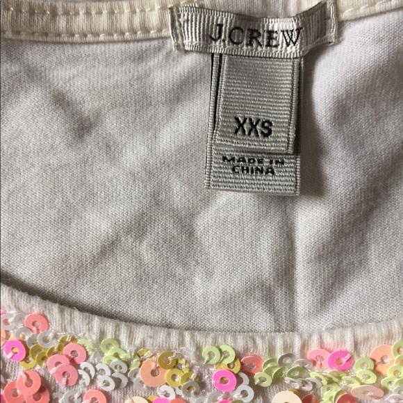 J. Crew never worn colorful sequins cotton top XXS/XS - Picture 4 of 11